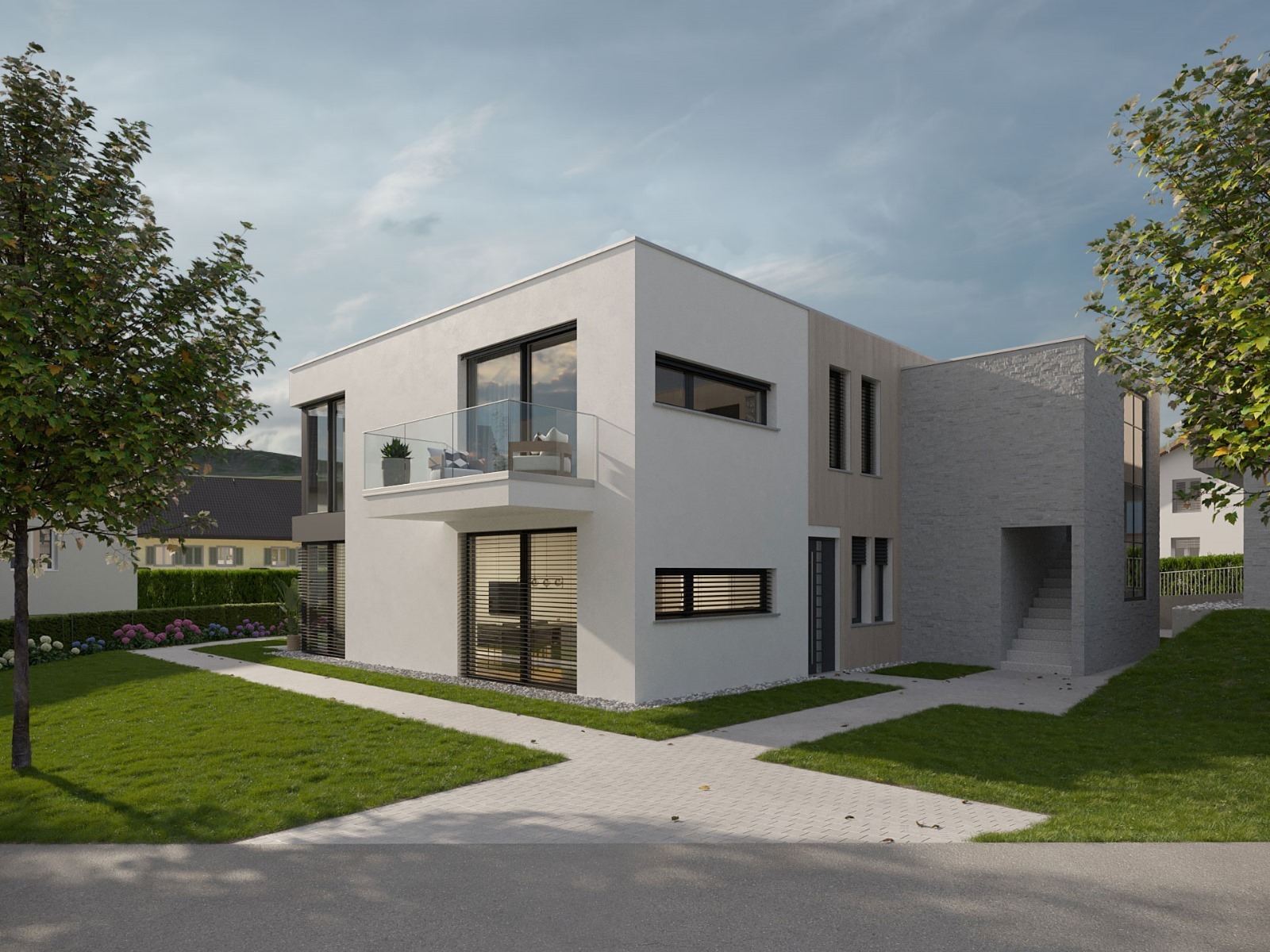 Modernes Einfamilienhaus mit Garten