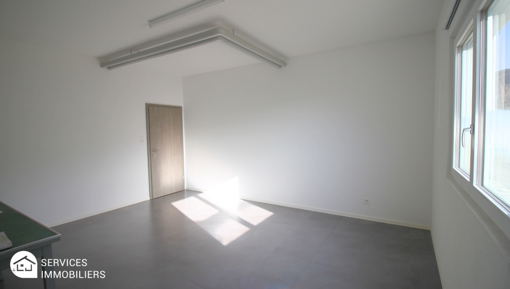 Heller leerer Raum mit Fensterfront