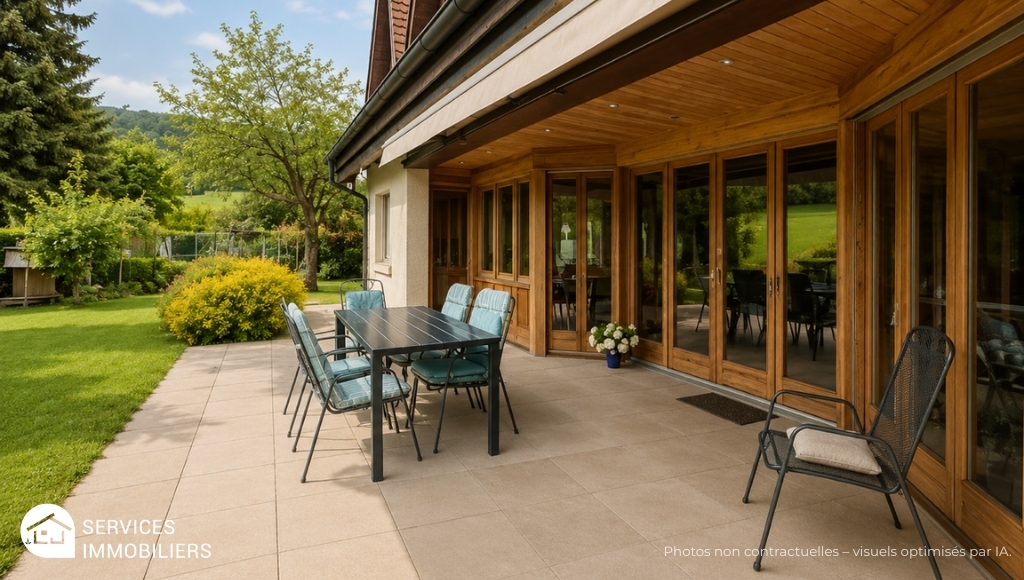 Terrasse mit Gartenausblick