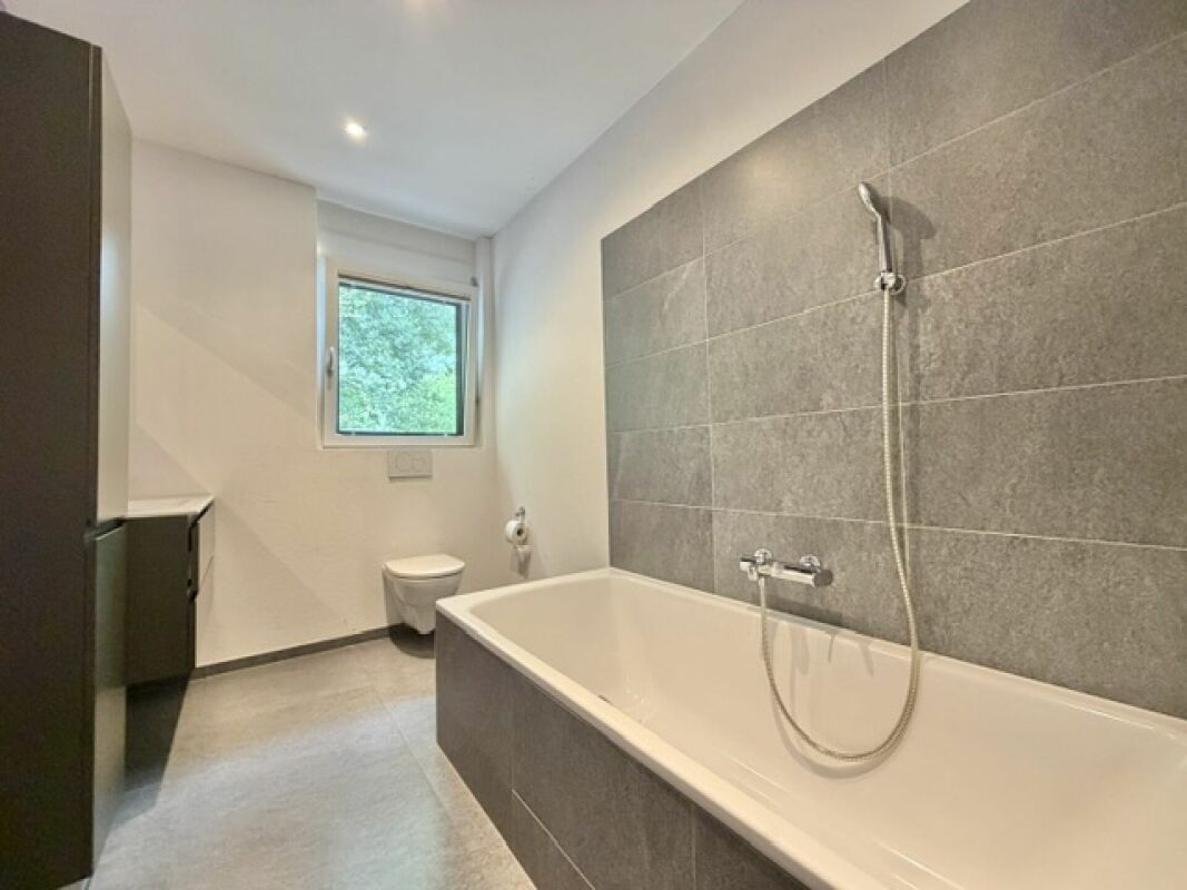 Modernes Badezimmer mit Badewanne und Walk-in-Dusche