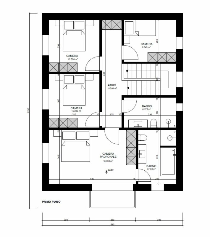 Grundriss eines Obergeschosses