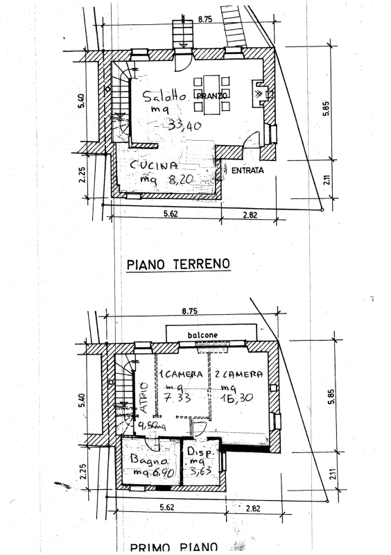 Grundriss eines zweigeschossigen Wohngebäudes