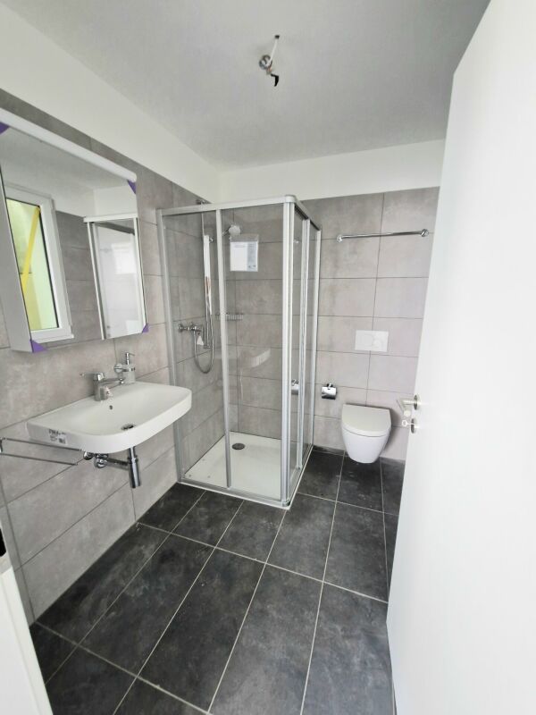 Modernes kleines Badezimmer mit Dusche und WC