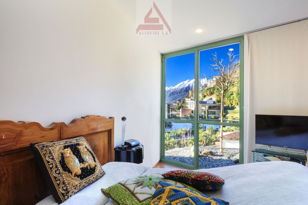 Schlafzimmer mit Bergblick