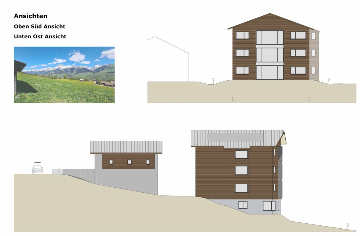 Architekturansichten mit Lage und Umgebung