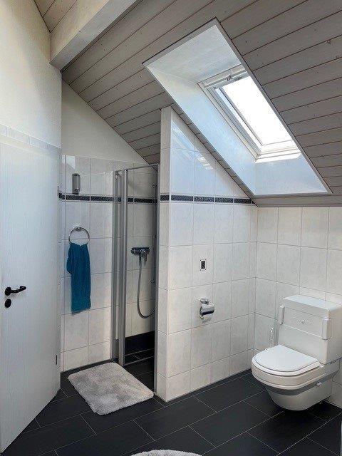 Badezimmer mit Dachfenster