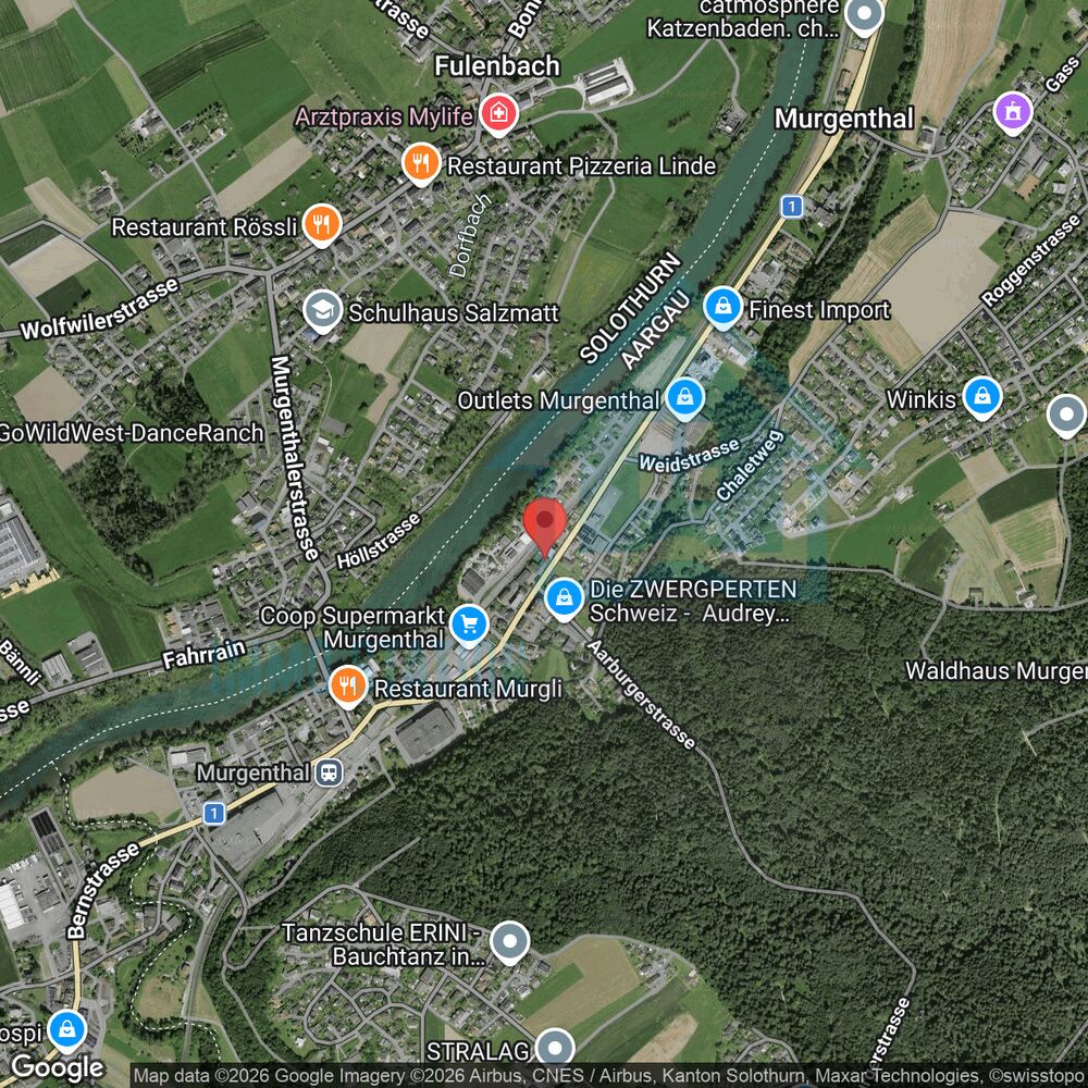 Satellitenkarte eines Gebiets in Murgenthal