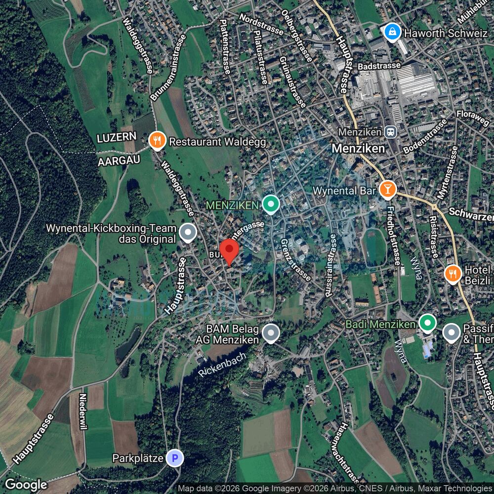 Satellitenkarte mit Ortsmarkierung