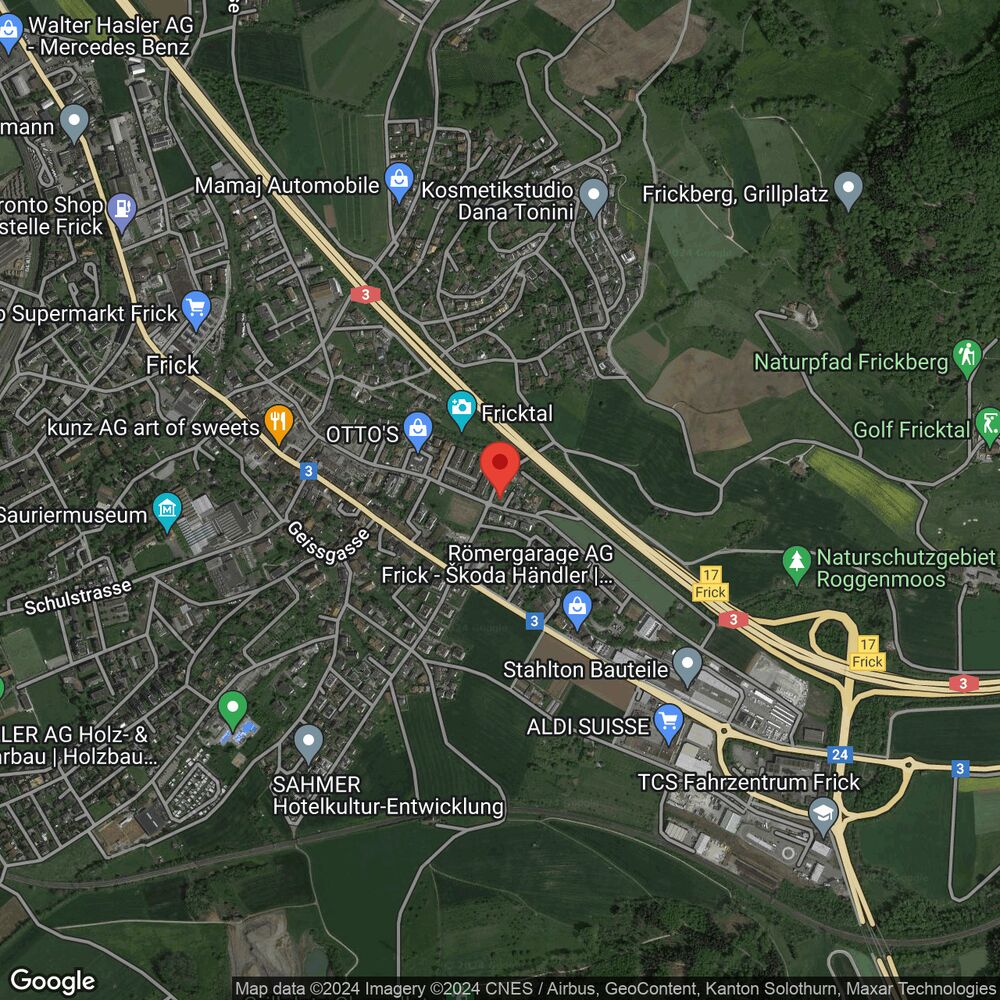 Satellitenansicht eines Ortes in Frick