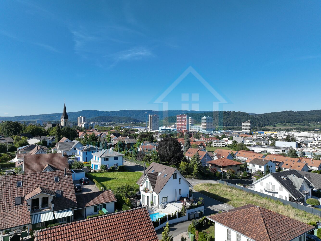 Stadtpanorama mit Wohnhäusern