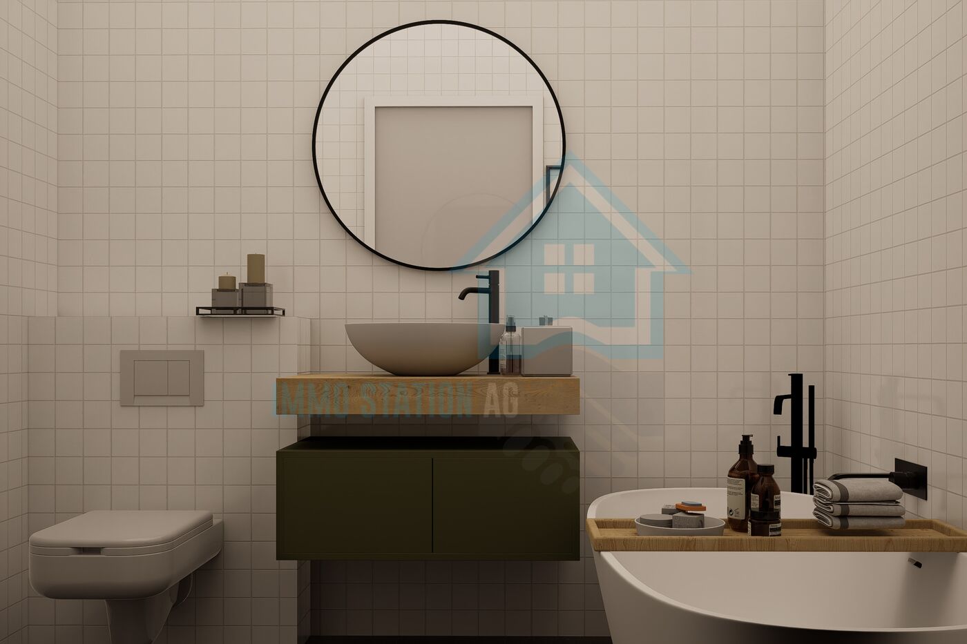 Modernes Badezimmer mit minimalistischer Ausstattung
