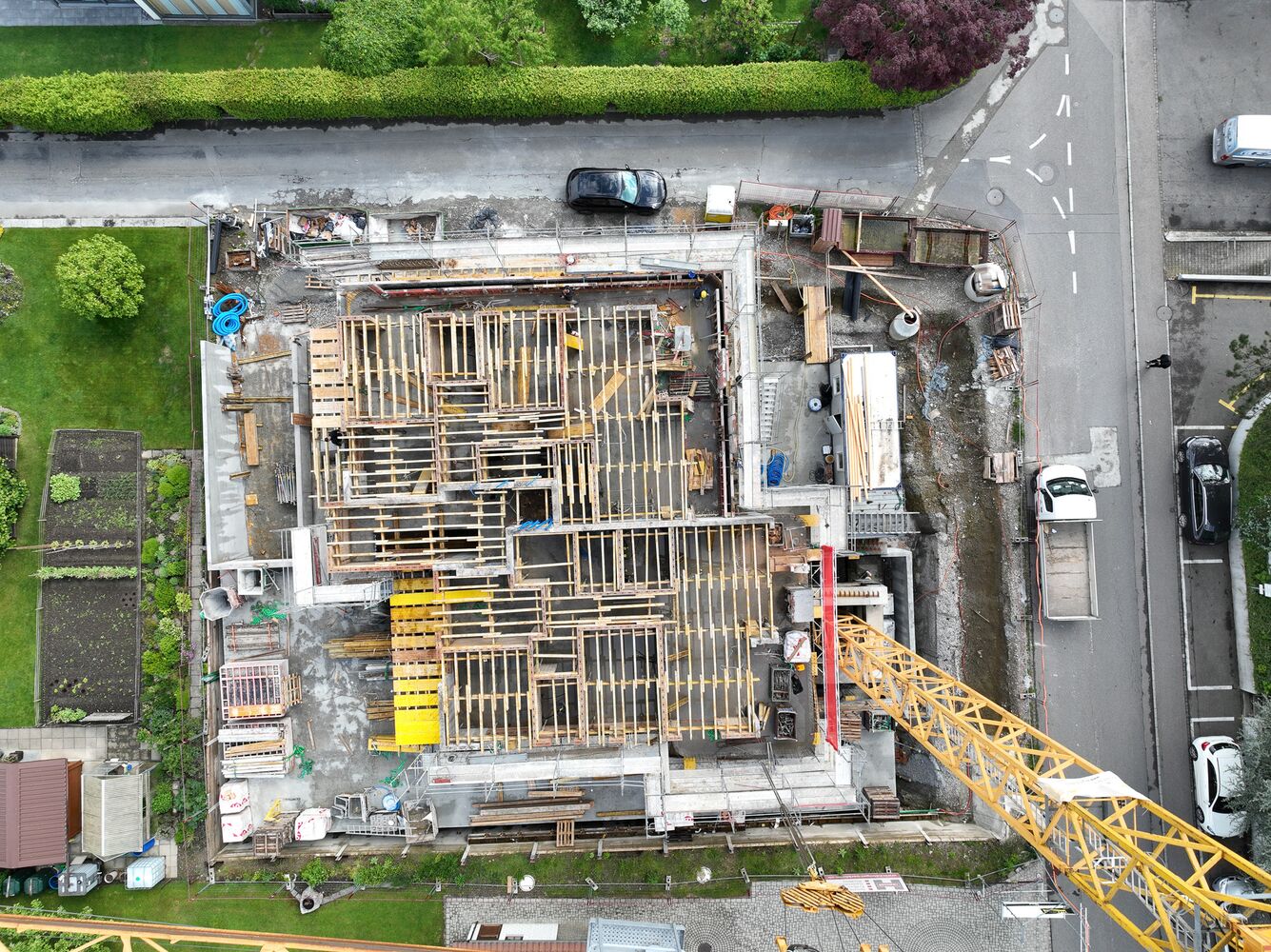 Luftaufnahme einer Baustelle