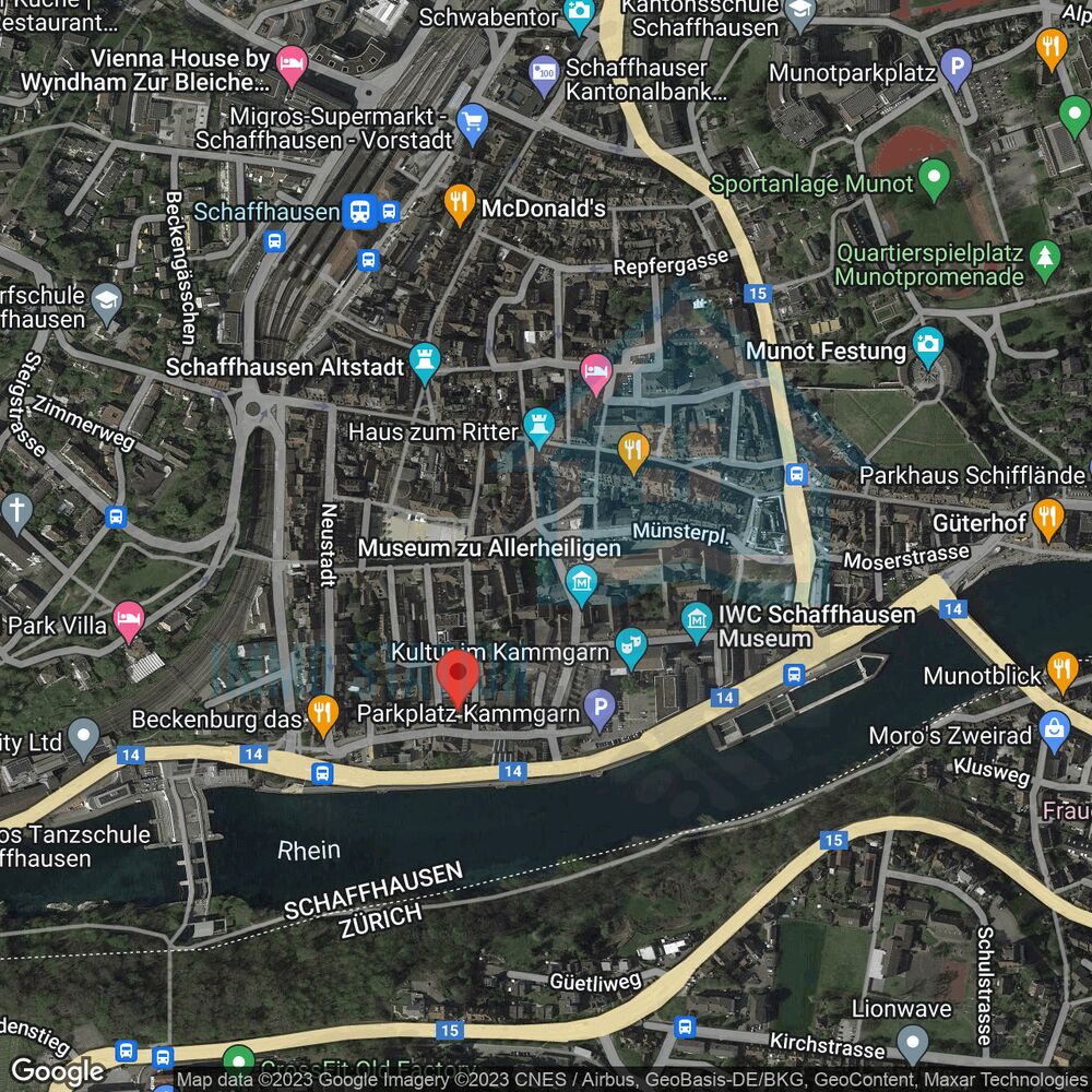 Satellitenkarte von Schaffhausen am Rhein