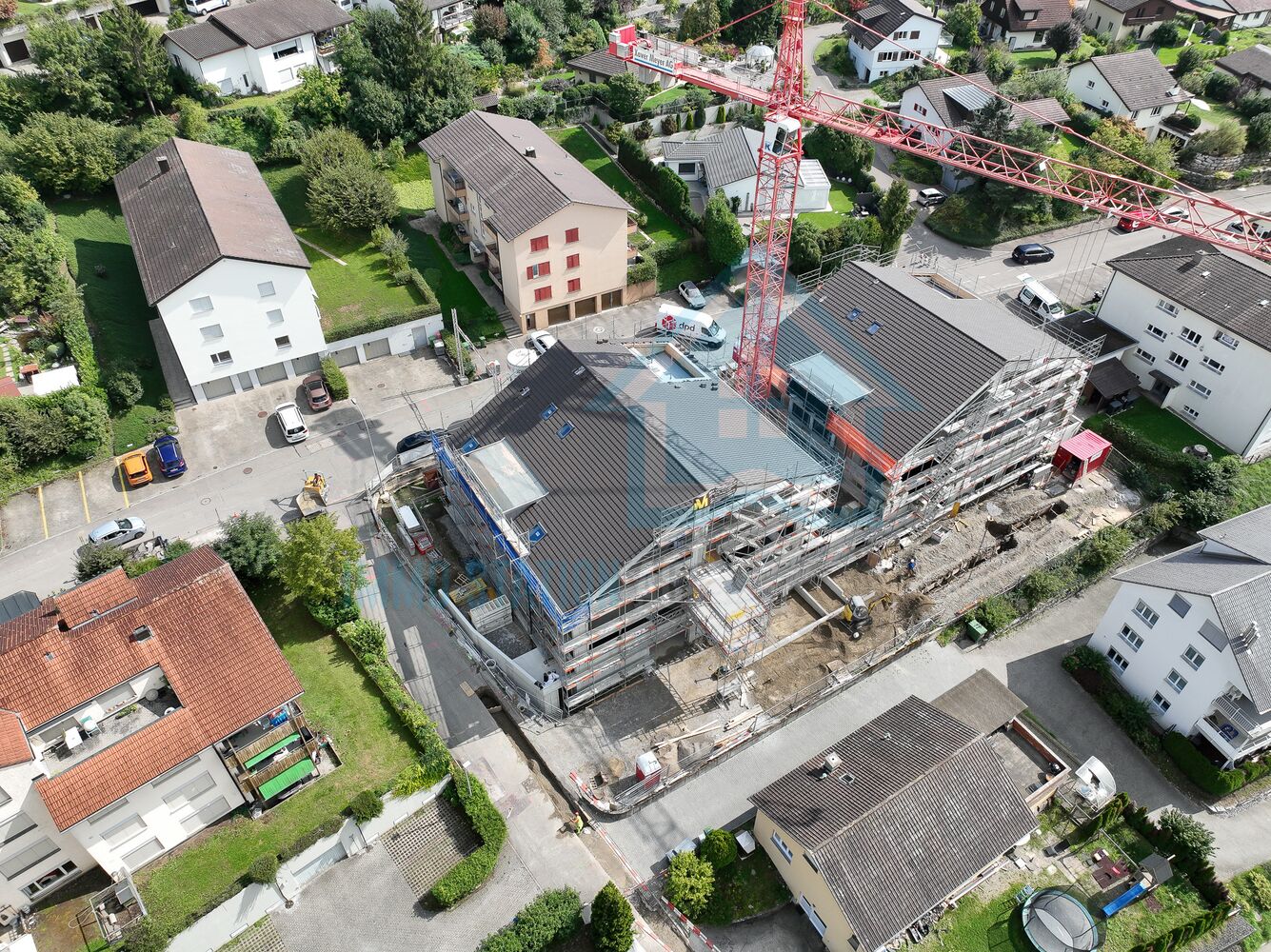 Luftaufnahme einer Wohnbaustelle