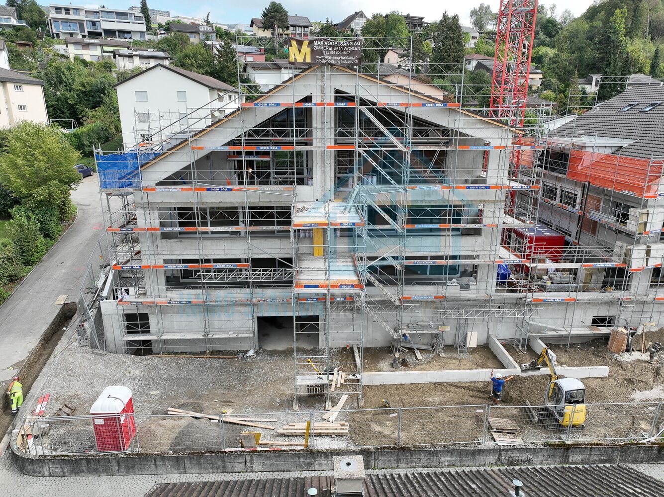 Baustelle eines Mehrfamilienhauses