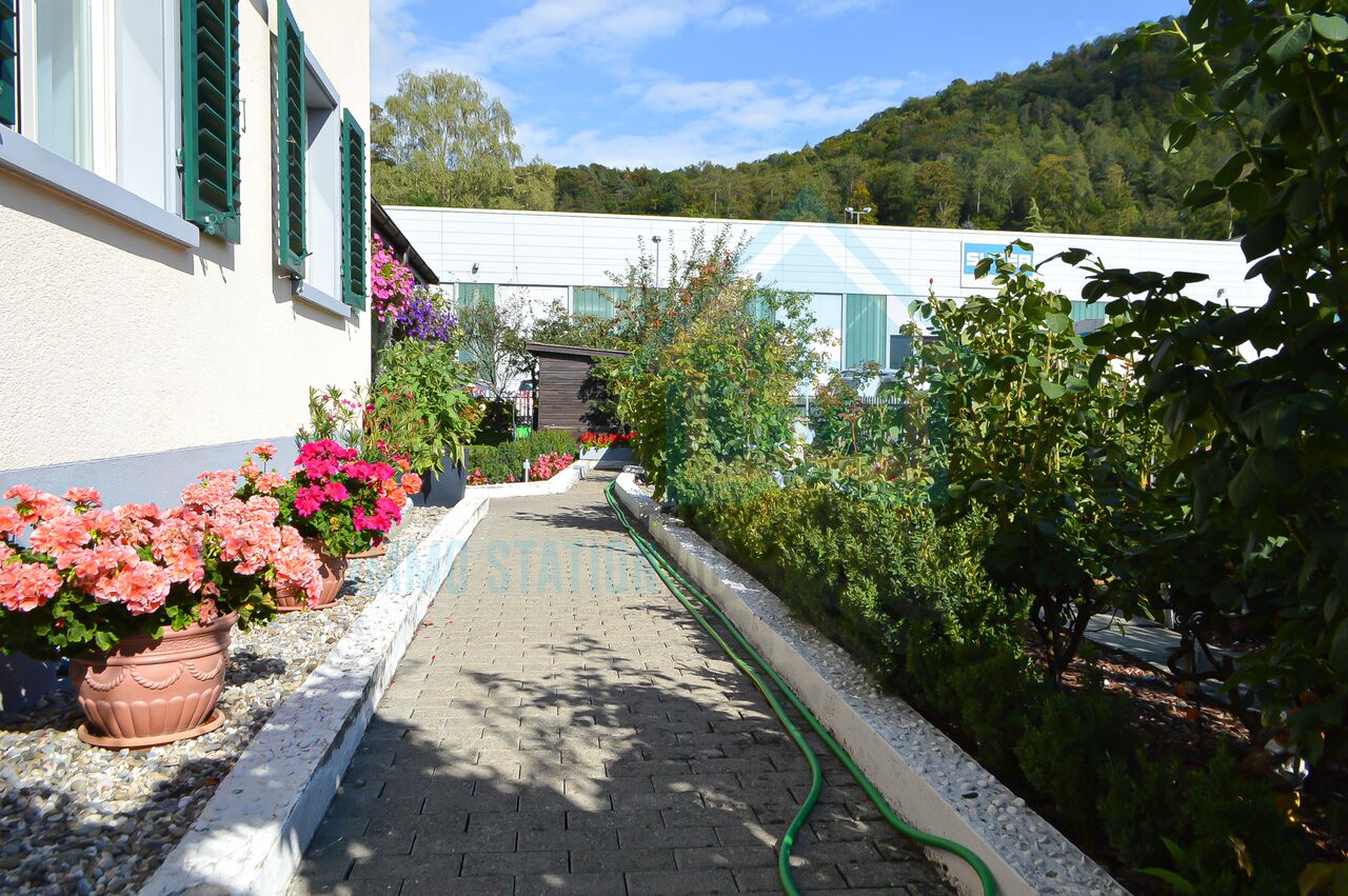 Gartenweg neben einem Gebäude