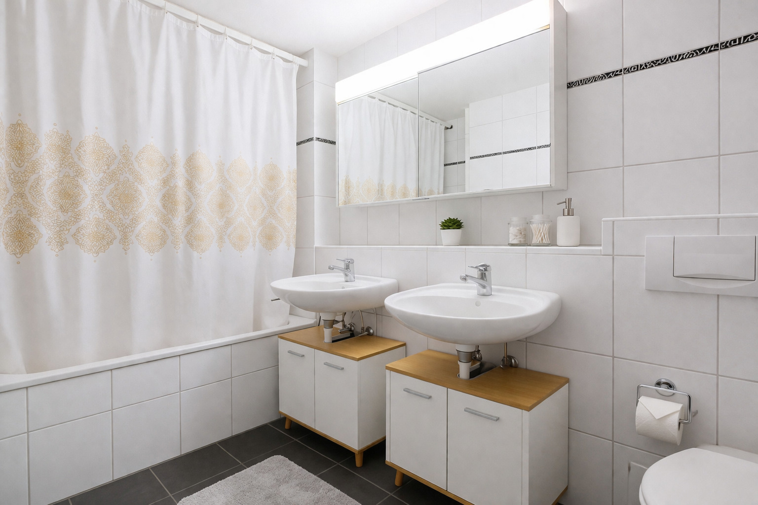 Modernes Badezimmer mit Doppelwaschbecken