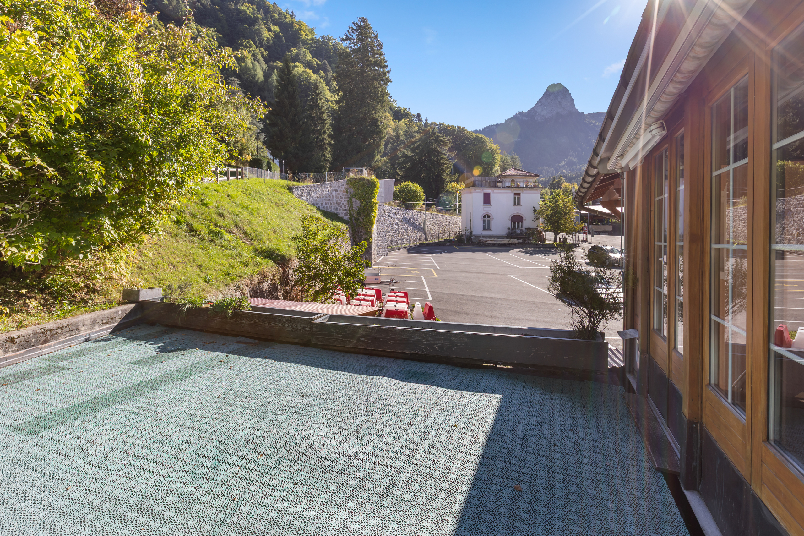 Balkon/Terrasse mit Bergblick