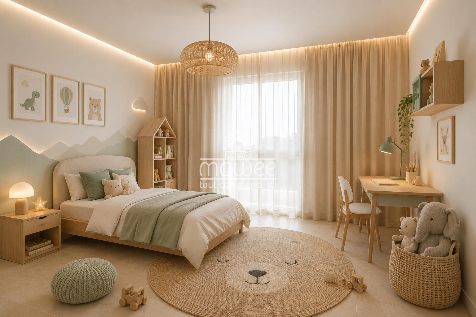 Helles Kinderzimmer im skandinavischen Stil