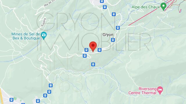 Kartenausschnitt mit Standortmarkierung in der Region Gryon