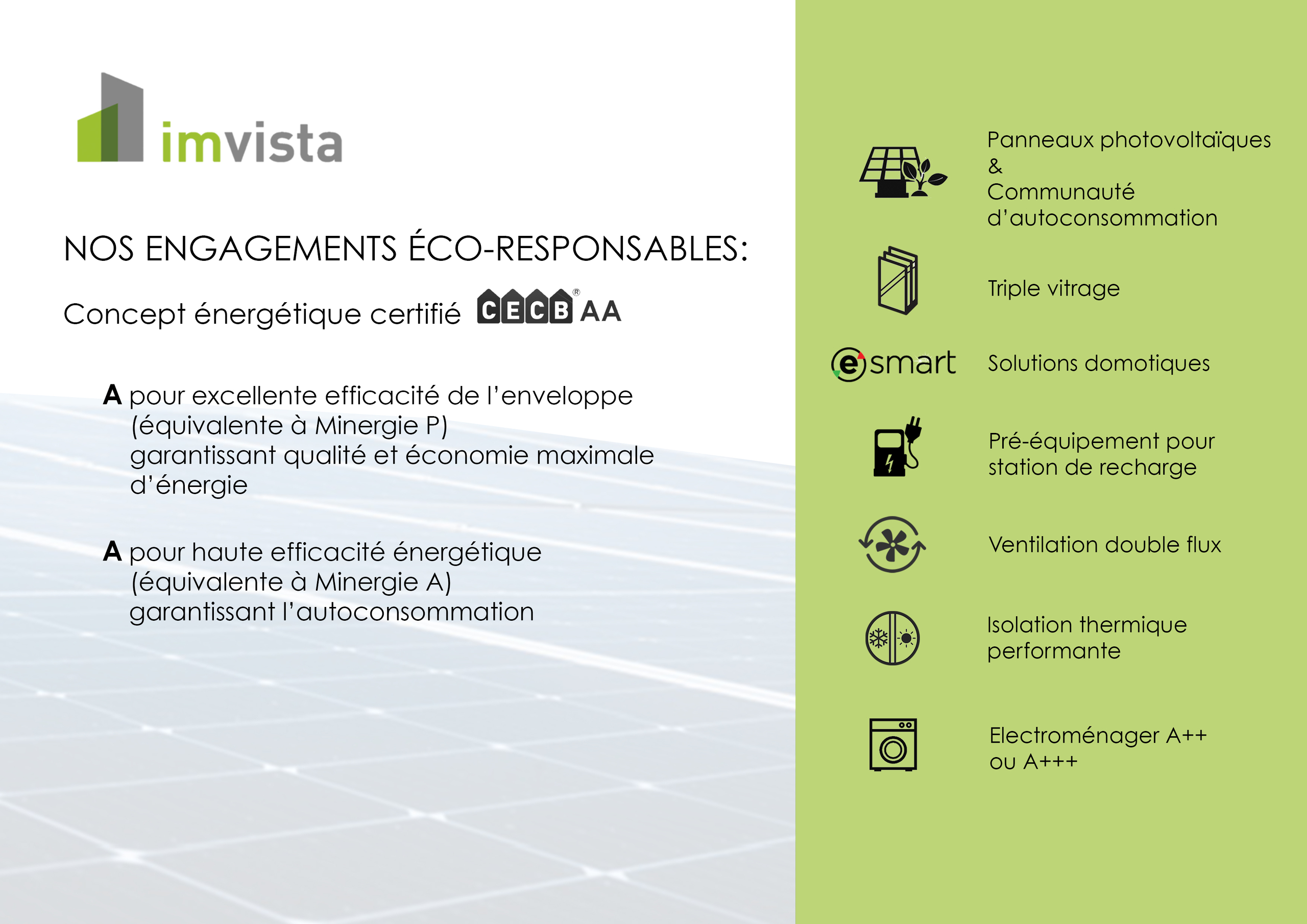 Hinweisgrafik zu ökologischen und energetischen Standards