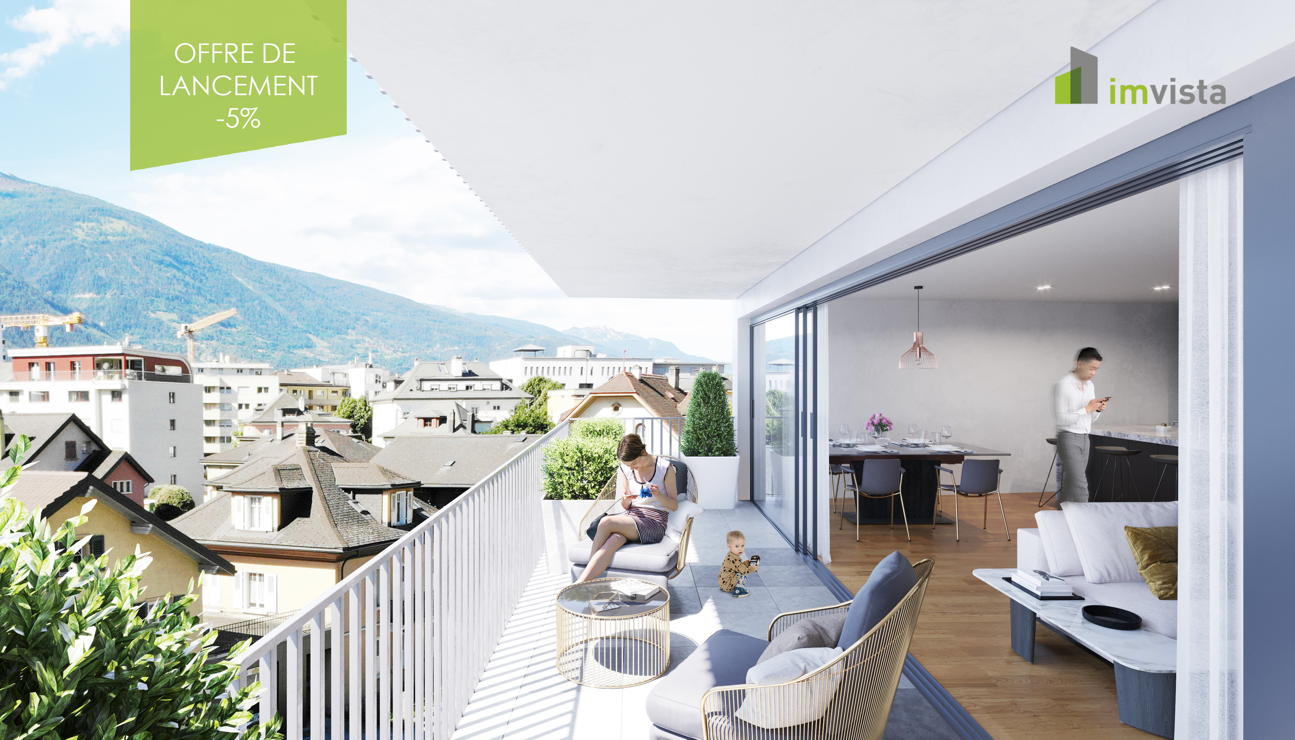 Balkon mit Wohn- und Essbereich