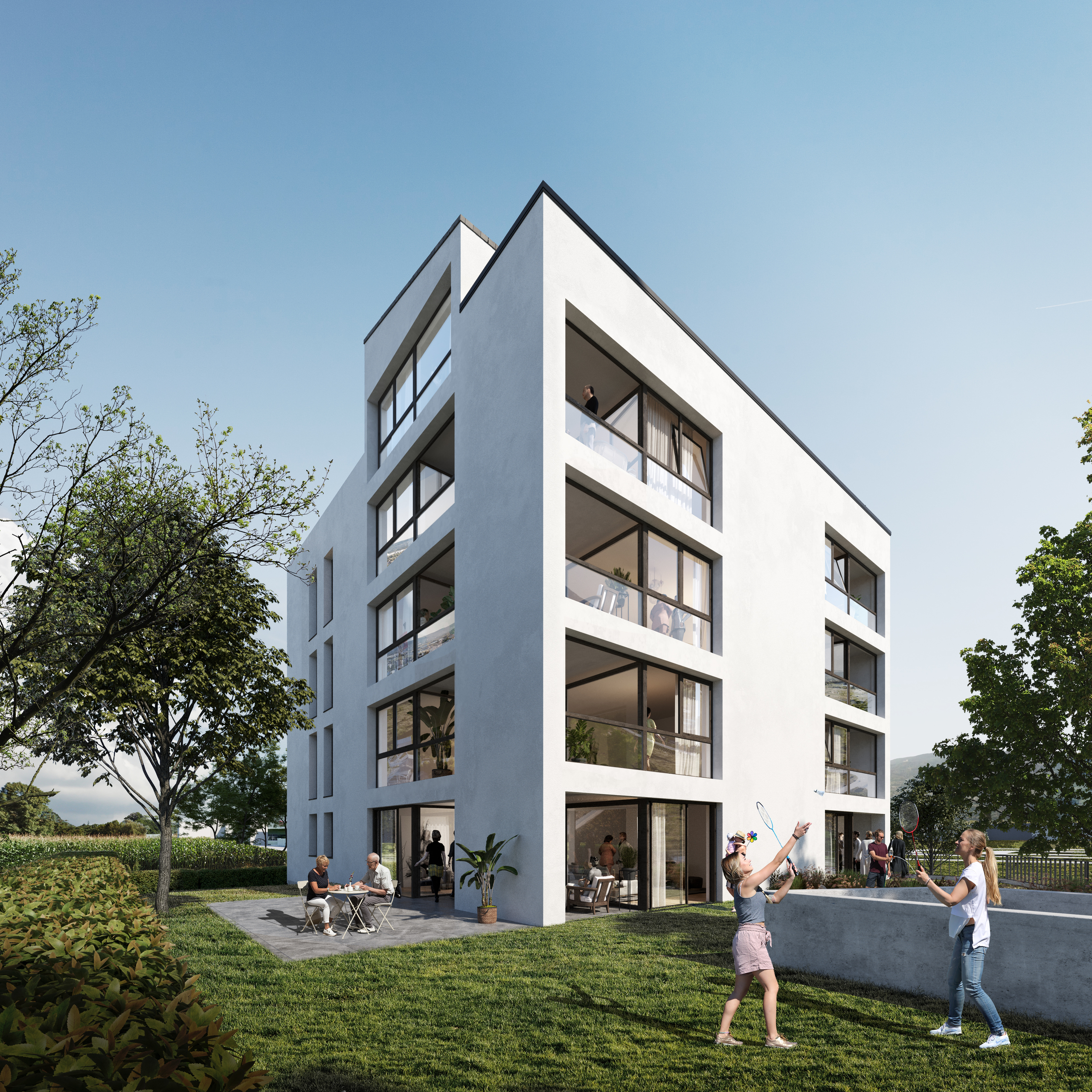 Modernes Mehrfamilienhaus mit Garten und Freizeitnutzung