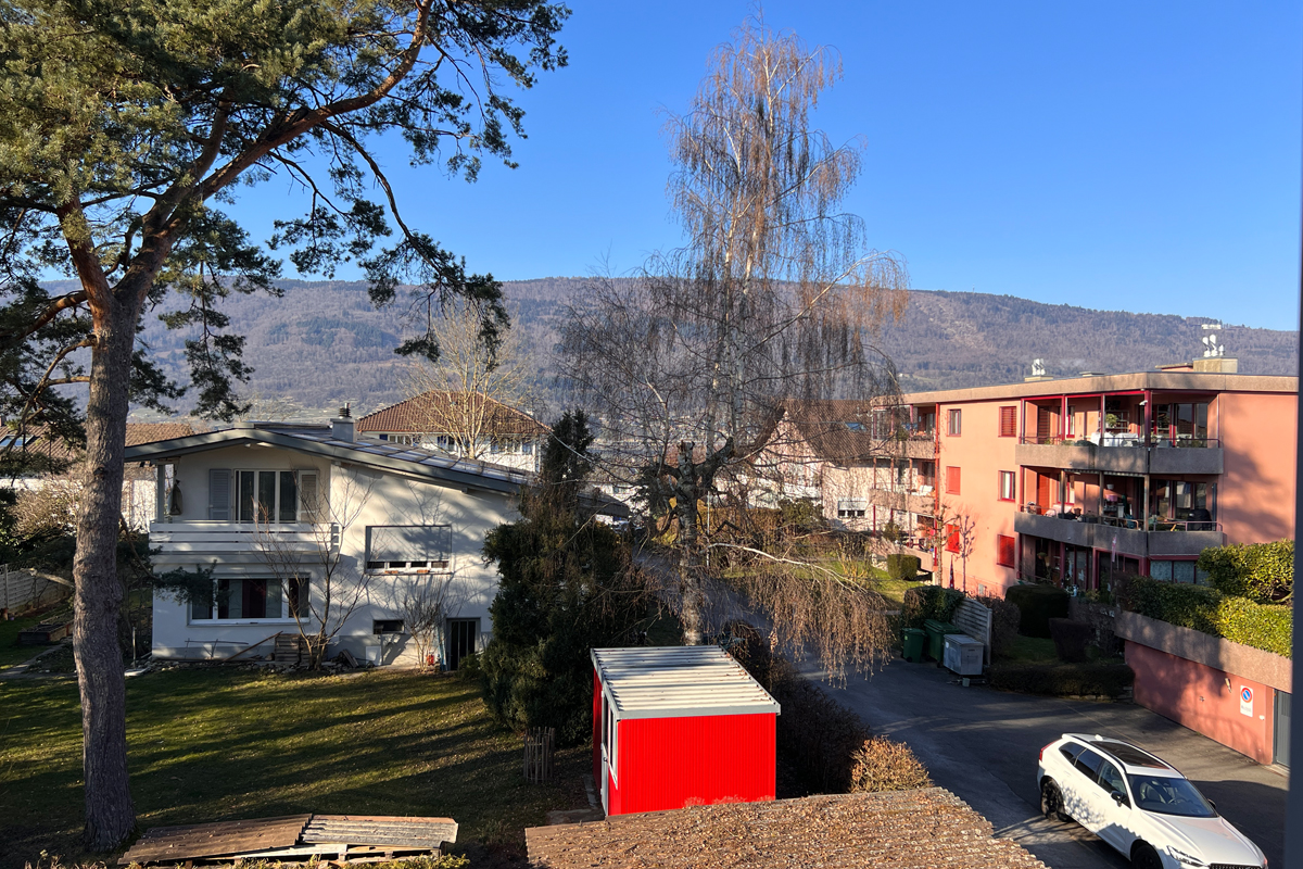 Wohnanlage mit Blick ins Gebirge