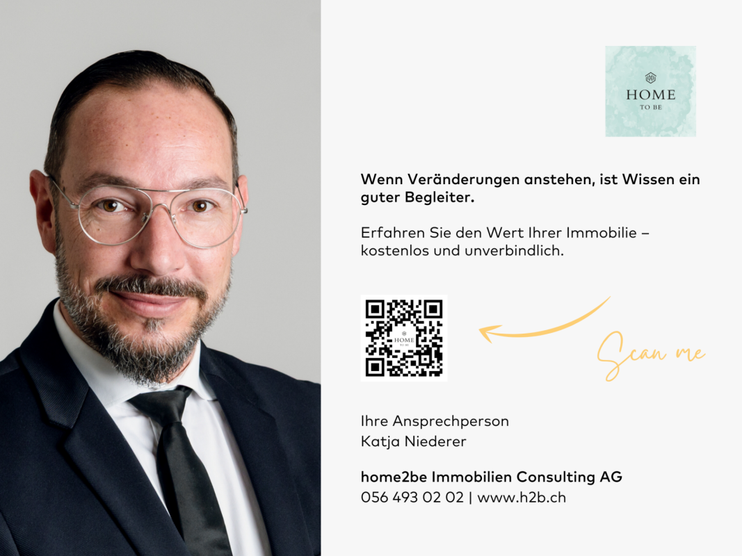 Werbebanner mit Porträt und Immobilienkontakt
