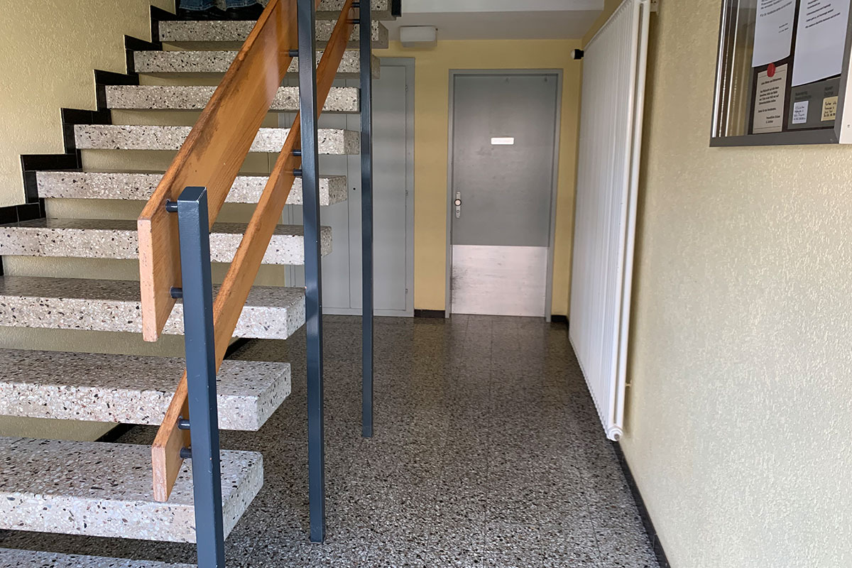 Treppenhausflur mit Eingangstür