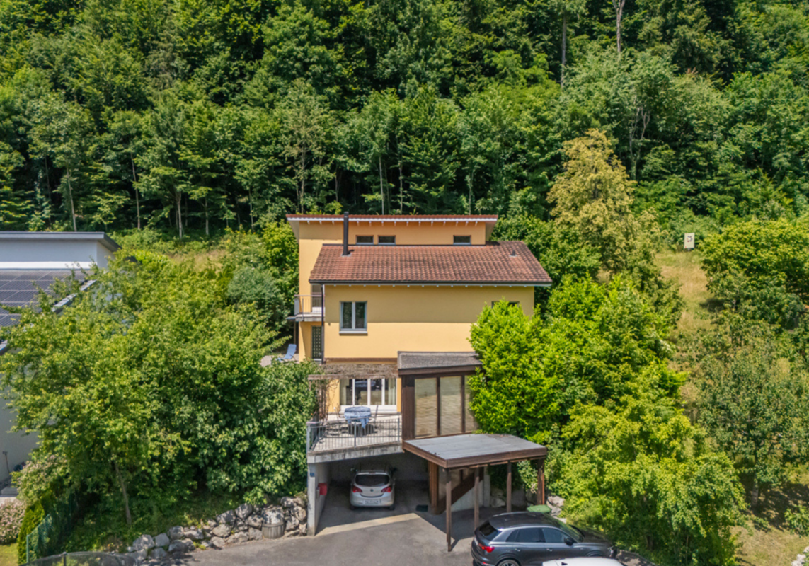 Haus in grüner Hanglage