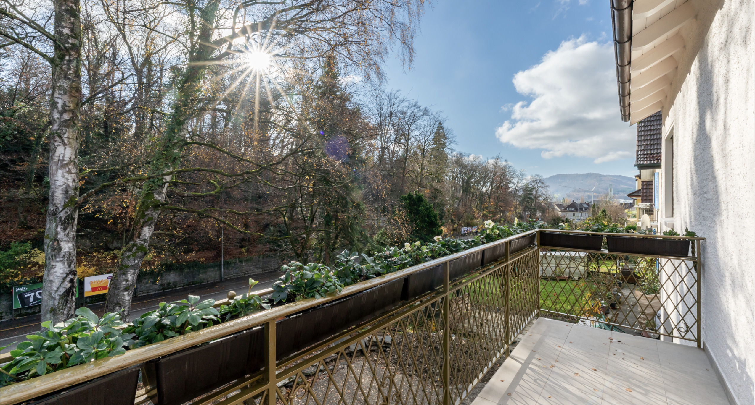 Balkon mit Blick ins Grüne
