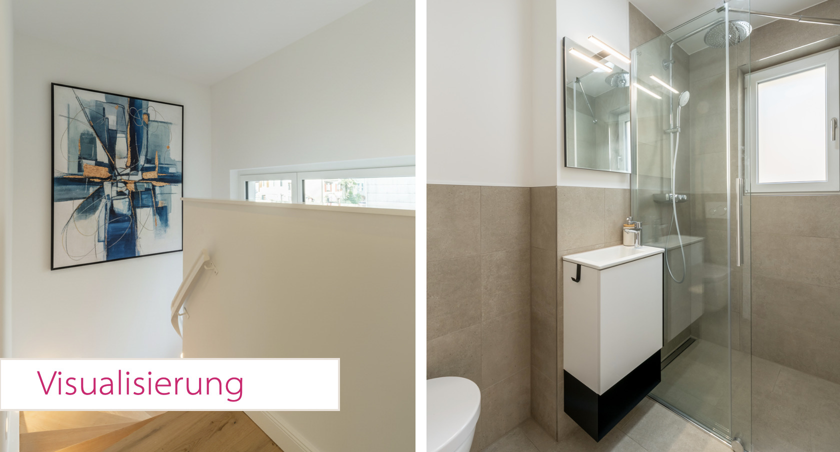 Badezimmer mit Treppenbereich