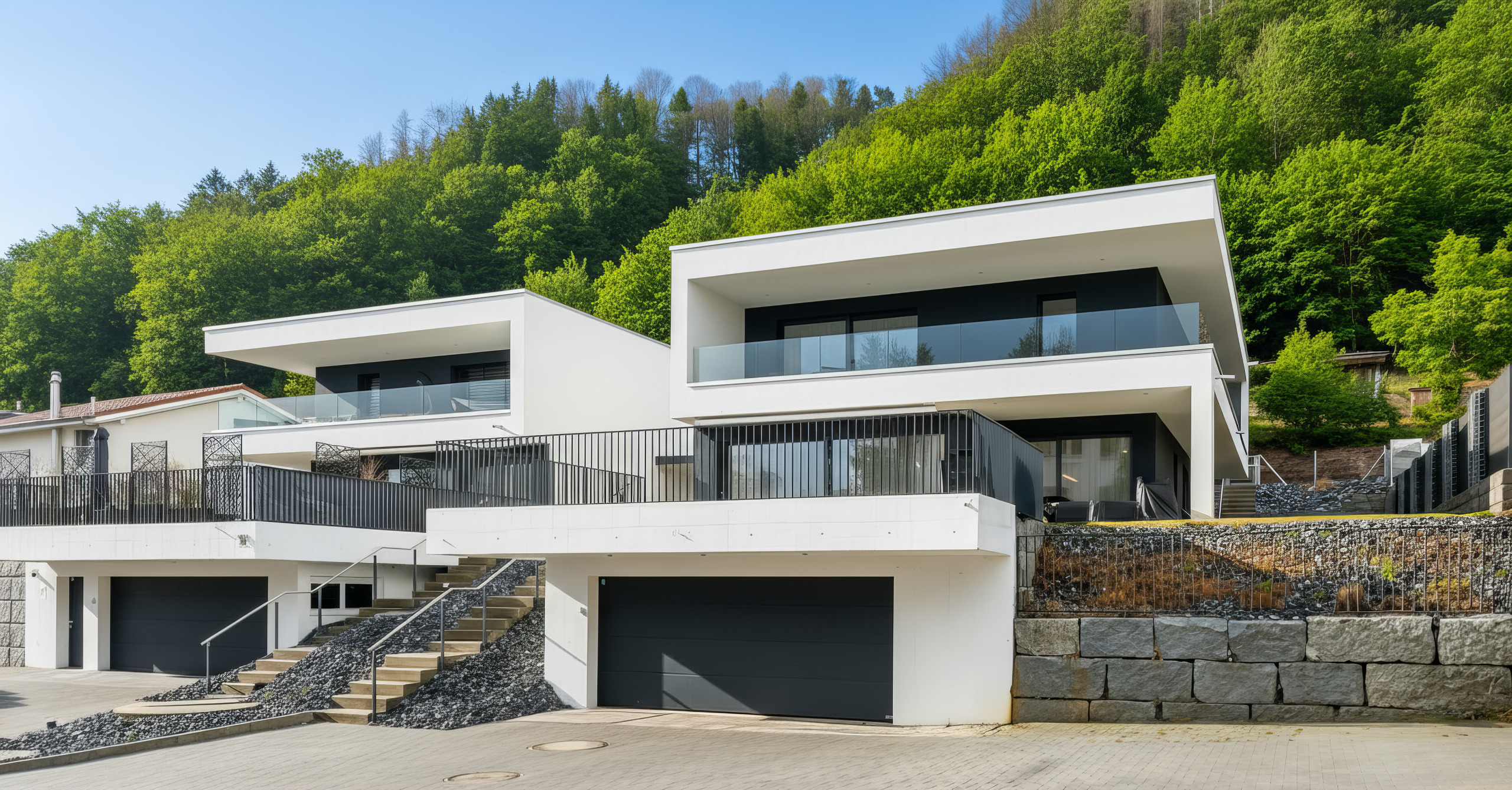 Moderne Hanglage-Villa mit Doppelgarage