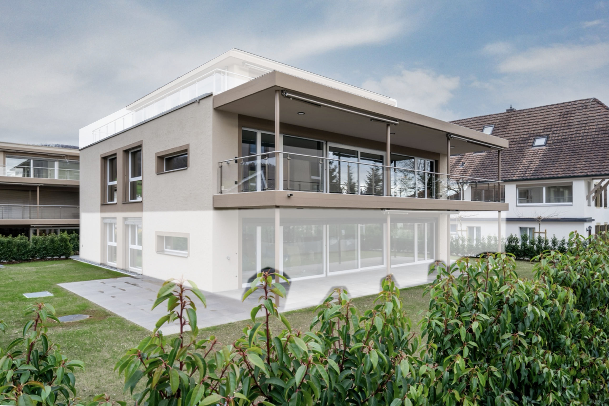 Modernes Einfamilienhaus mit großer Terrasse