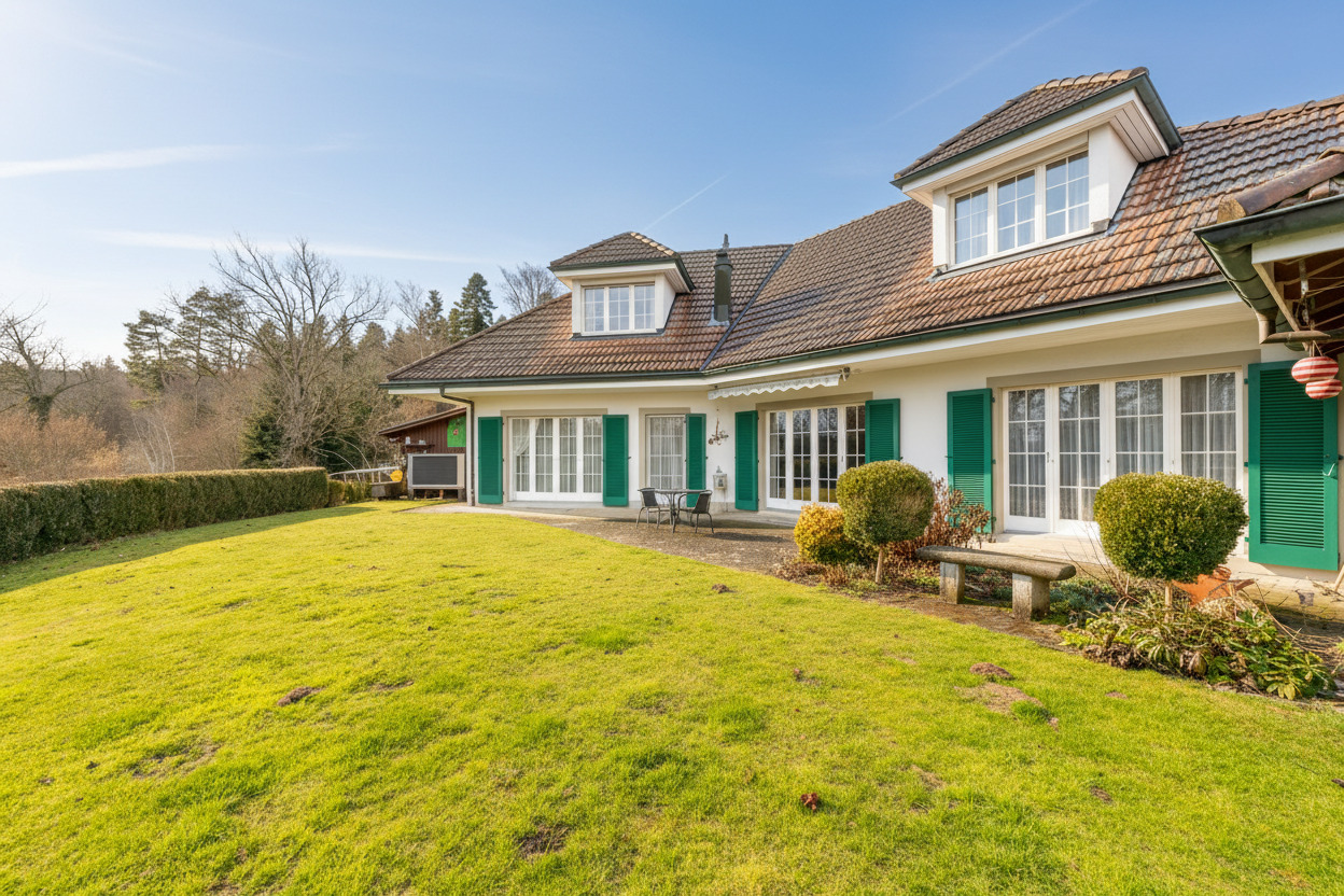 Helles Einfamilienhaus mit großem Garten