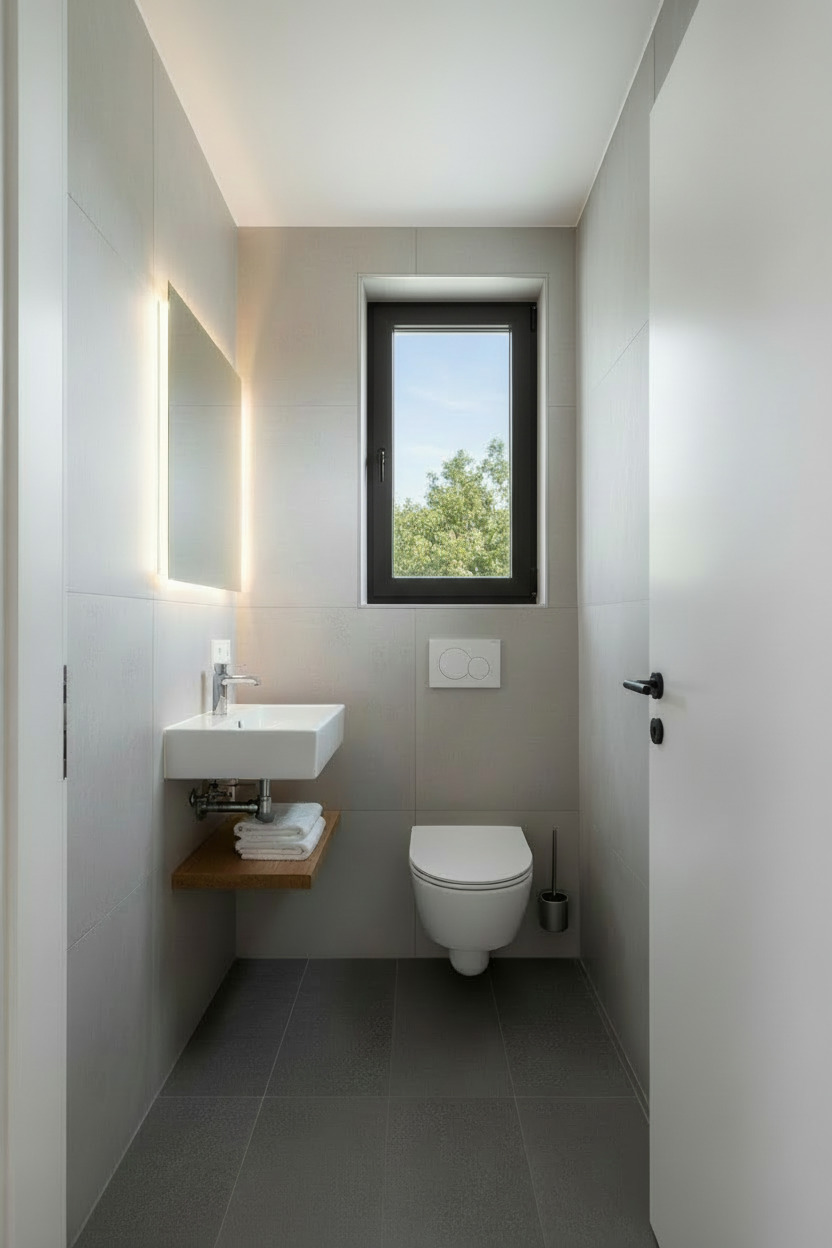 Modernes Gäste-WC mit Fenster