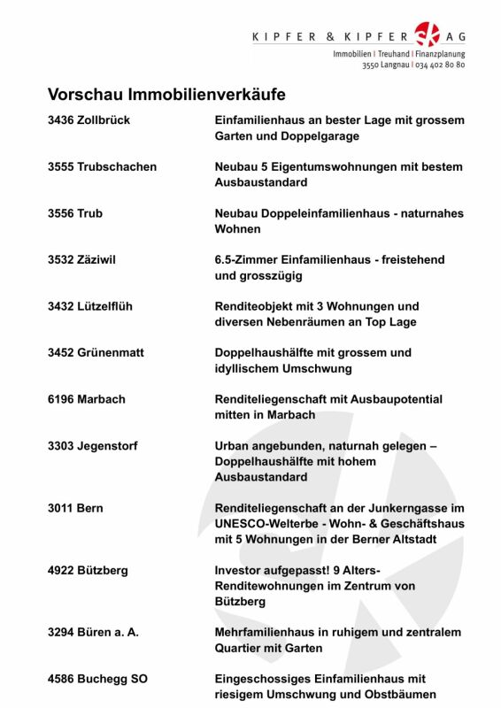 Vorschau Immobilienverkäufe