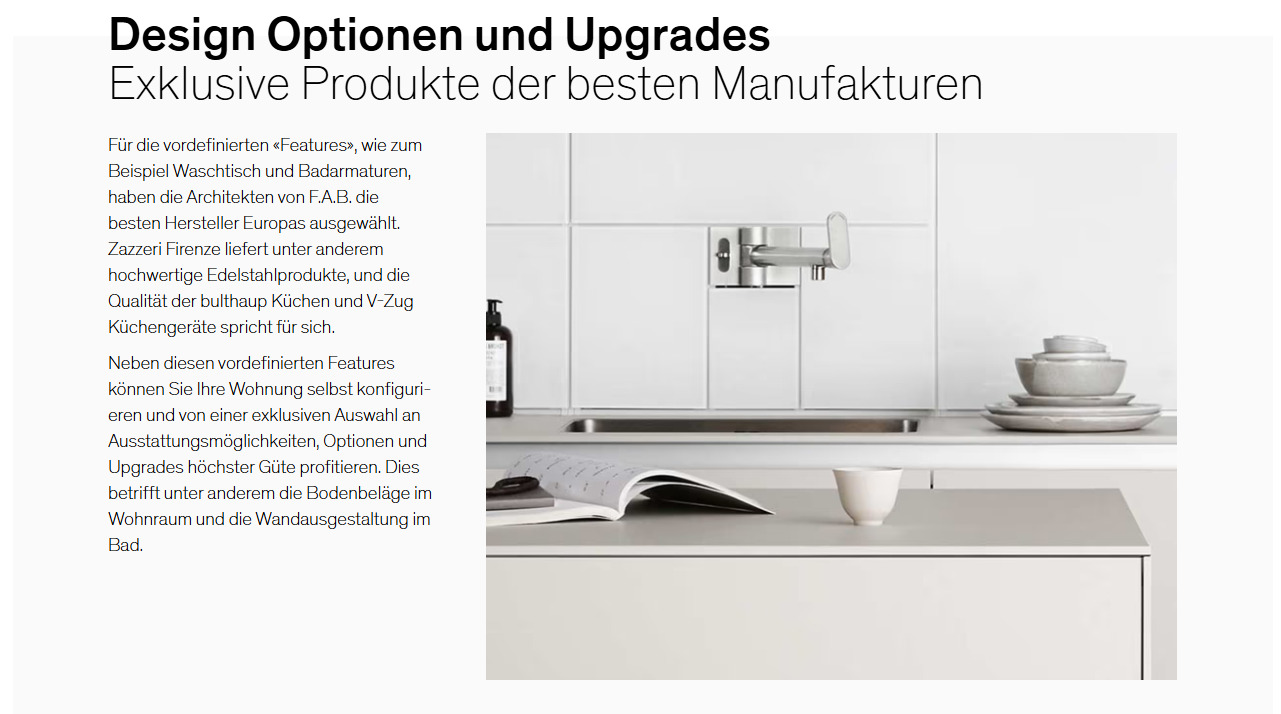Designoptionen und Upgrades