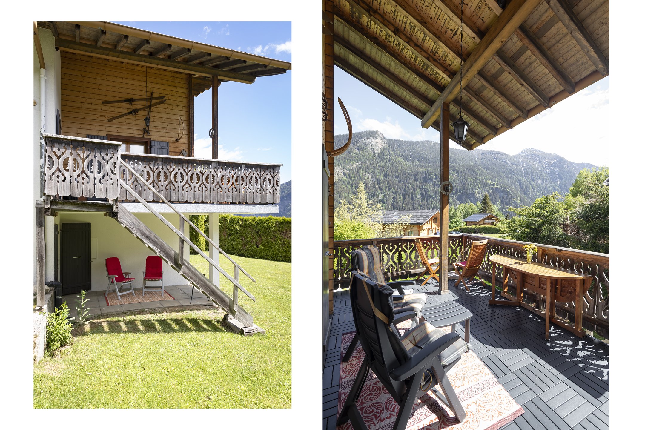 Balkon und Terrasse mit Bergblick
