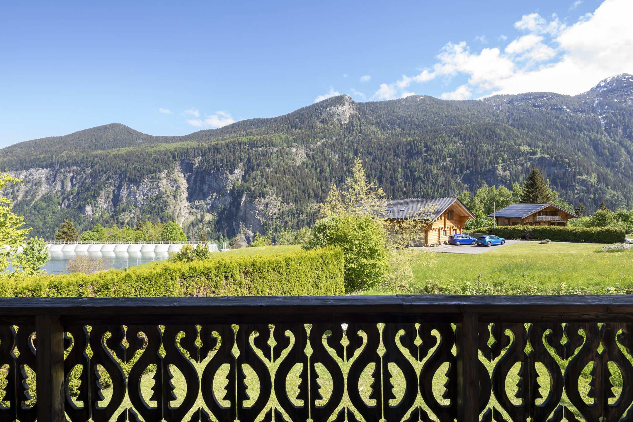 Alpenblick von einem Balkon oder einer Terrasse