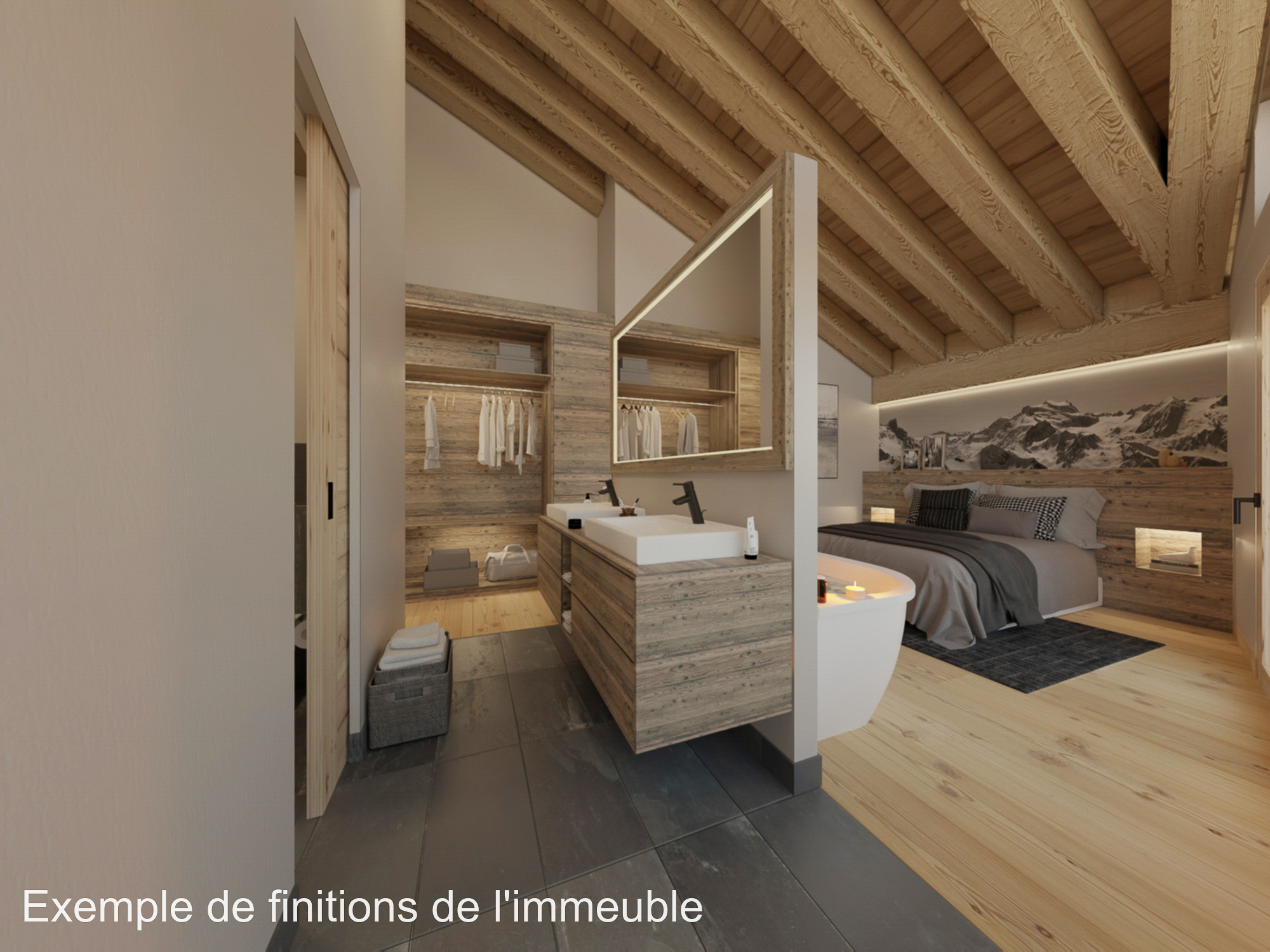Dachgeschoss-Schlafzimmer mit Ankleide und Badbereich
