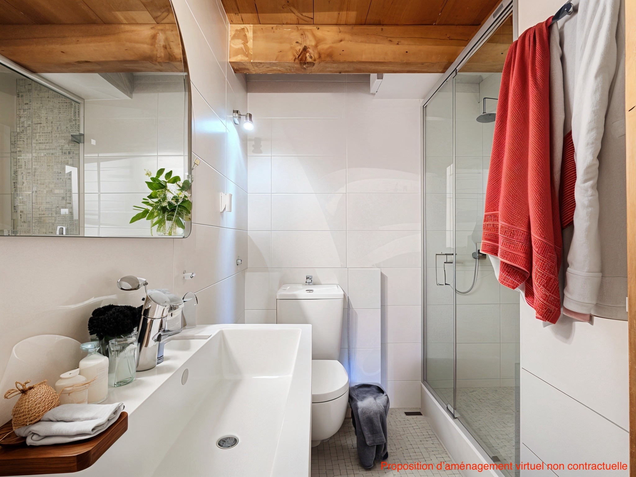 Modernes Badezimmer mit Badewanne und Dusche