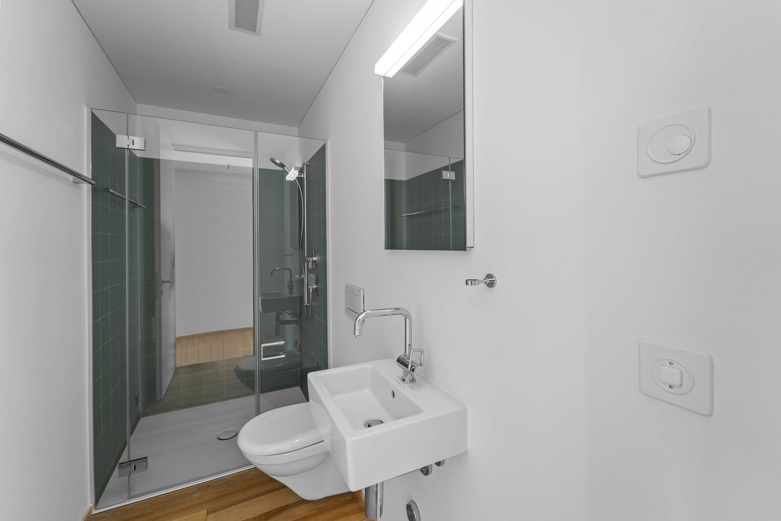 Modernes Gäste-WC mit Dusche