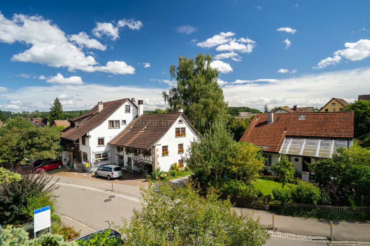 Dorf- bzw. Wohnsiedlungsansicht mit Einfamilienhäusern