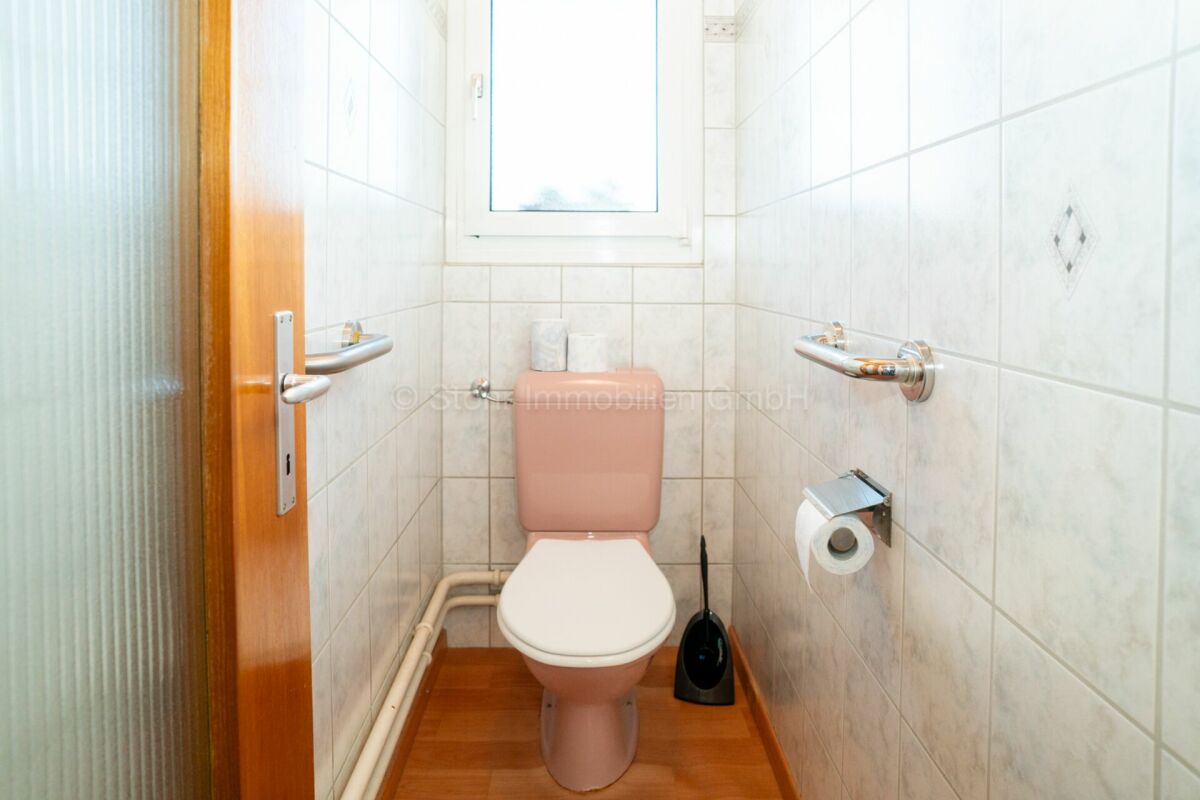 Kleines Gäste-WC mit Wandschranktür