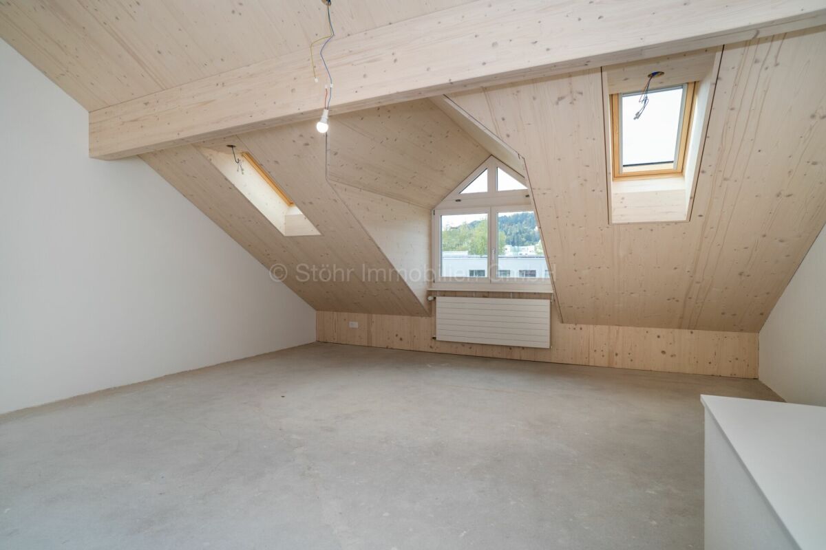 Dachgeschossraum im Rohbau