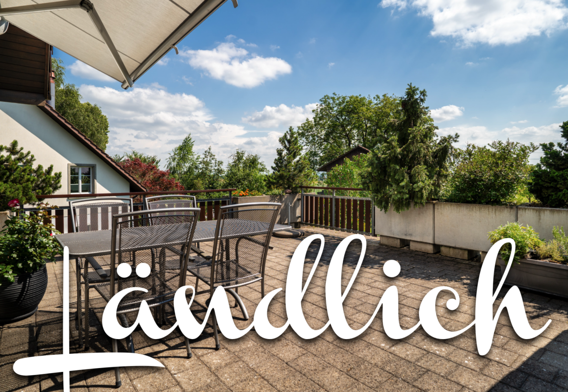 Terrasse mit Gartenblick
