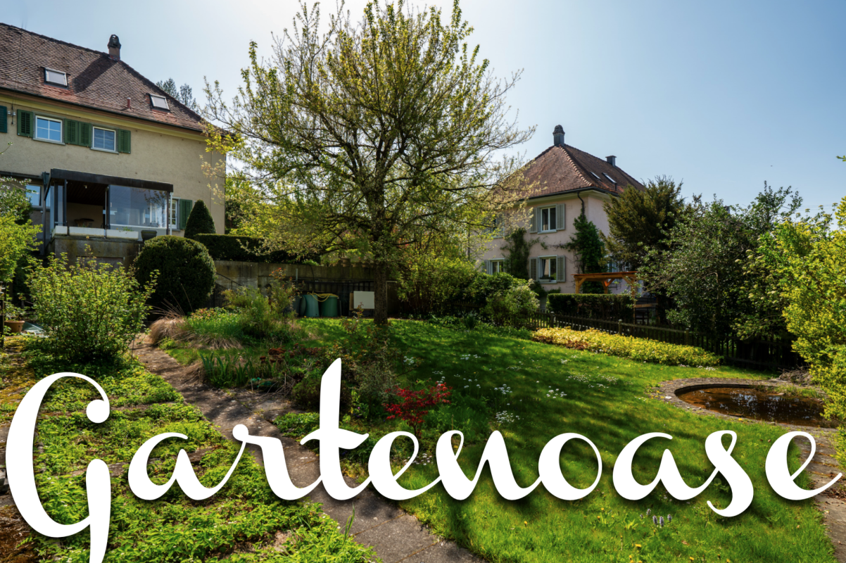 Garten mit Wohnhäusern