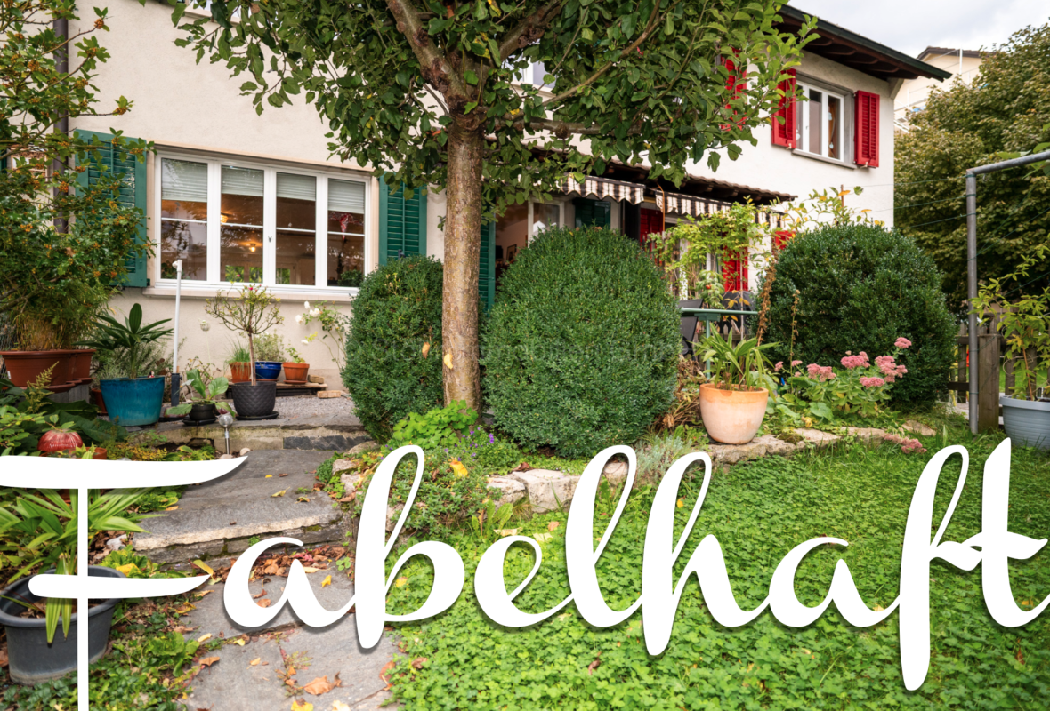 Gartenansicht eines Einfamilienhauses